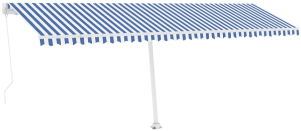 vidaXL Standmarkise Manuell Einziehbar 600x350 cm Blau/Weiß 3069676