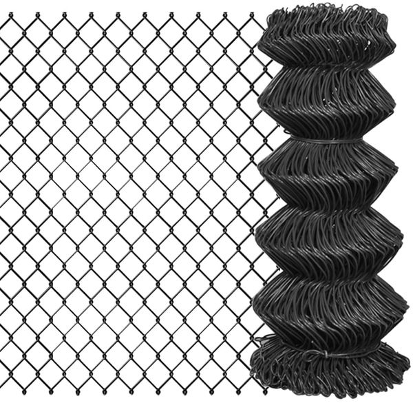 vidaXL Maschendrahtzaun 15 x 0,8 m Stahl Grau 142423