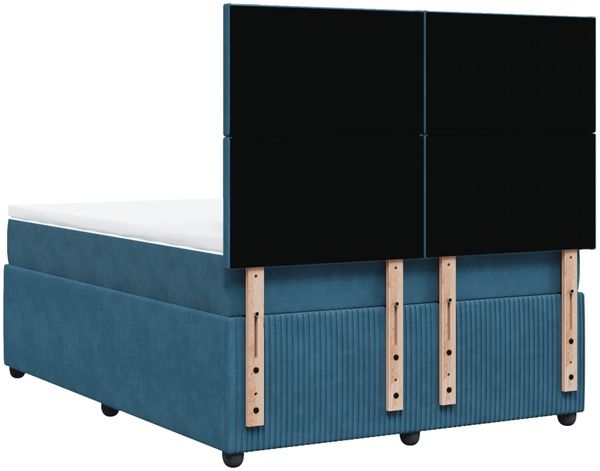 vidaXL Boxspringbett mit Matratze Dunkelblau 140x200 cm Samt 3292356 Bild 6