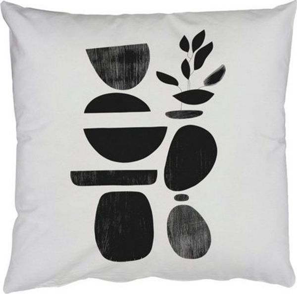 MuchoWow Dekokissen Japandi - Schwarz - Abstrakt, Zierkissen mit Füllung für Wohnzimmer, Sofakissen, 40x40 cm