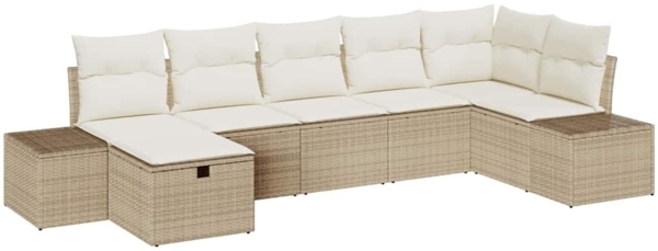 vidaXL Sofa Set mit Kissen 7 pcs Poly-Rattan 3360732