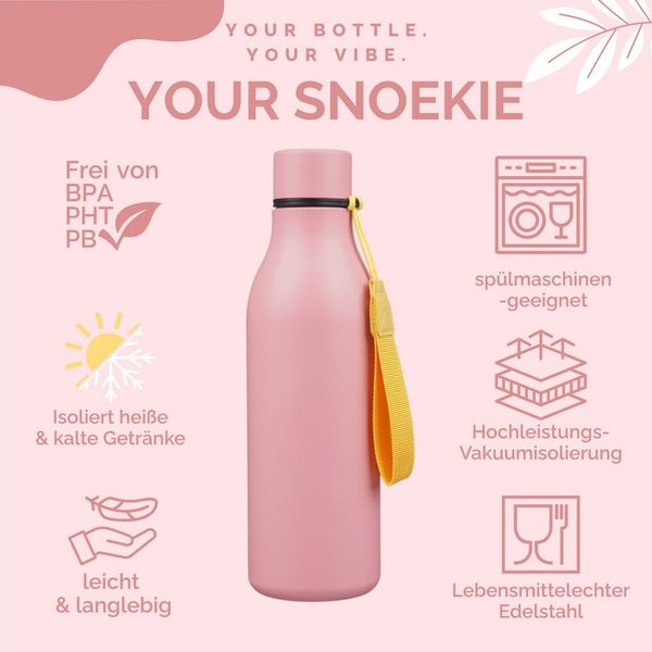 SNOEKIE Thermoflasche SNOEKIE Edelstahl Thermoflasche, SGS Geprüft, Spülmaschinengeeignet