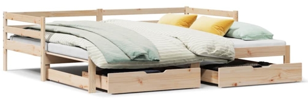 vidaXL Tagesbett Ausziehbar mit Schubladen ohne Matratze 80x200 cm 3302148 Bild 1