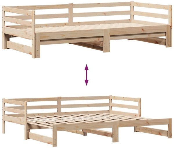 vidaXL Tagesbett Ausziehbar mit Schubladen ohne Matratze 80x200 cm 3302148 Bild 4