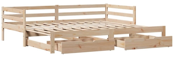 vidaXL Tagesbett Ausziehbar mit Schubladen ohne Matratze 80x200 cm 3302148 Bild 8