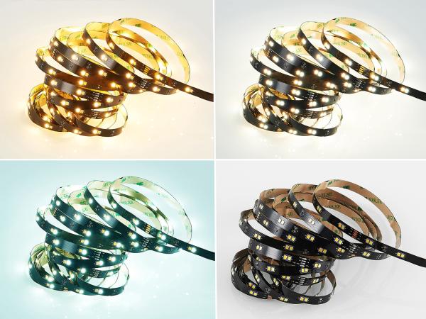 LED Streifen CHIP mit Fernbedienung & Dimmer, Lichtfarbe einstellbar - 5 Meter
