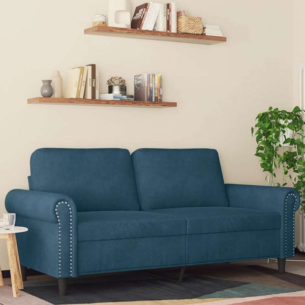 vidaXL 2-Sitzer-Sofa Blau 140 cm Samt 359538