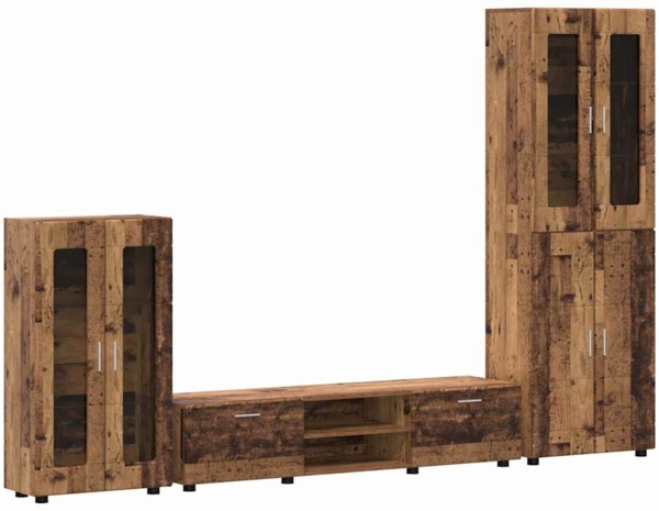 vidaXL TV-Schrankset mit Schubladen mit Regal Altholz Holzwerkstoff 3397982