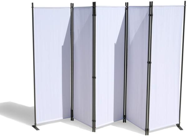 GRASEKAMP Qualität seit 1972 Paravent 5 teilig Weiss 268x167 cm Raumteiler Trennwand Sichtschutz Bild 1