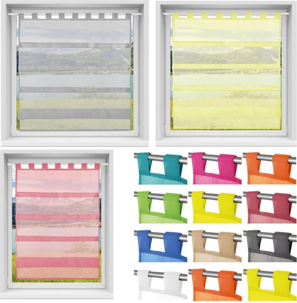 Bestlivings orange Bistrogardine Transparent mit Schlaufen in 80x110 cm ( BxL ), in vielen Varianten erhältlich Bild 7