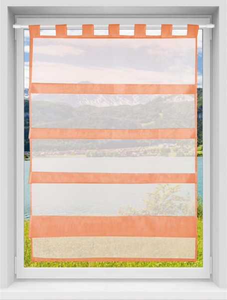 Bestlivings orange Bistrogardine Transparent mit Schlaufen in 80x110 cm ( BxL ), in vielen Varianten erhältlich Bild 2