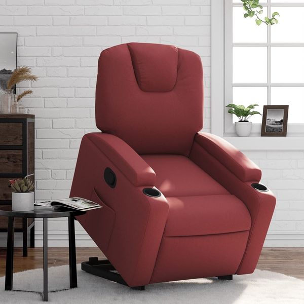 vidaXL Relaxsessel mit Aufstehhilfe Weinrot Kunstleder 3204434