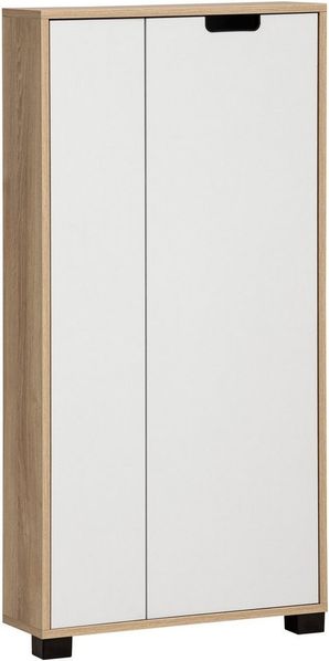 Schildmeyer Highboard Emmik 159447, weiß Eiche Dekor/weiß matt, 59,8 x 19,5 x 124 cm