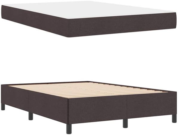 vidaXL Boxspringbett Dunkelbraun 160 x 200 cm Stoff 3398874 Bild 6