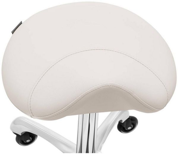 Physa Drehstuhl Sattelhocker YORK BEIGE Arbeitshocker Rollhocker höhenverstellbar, Beige