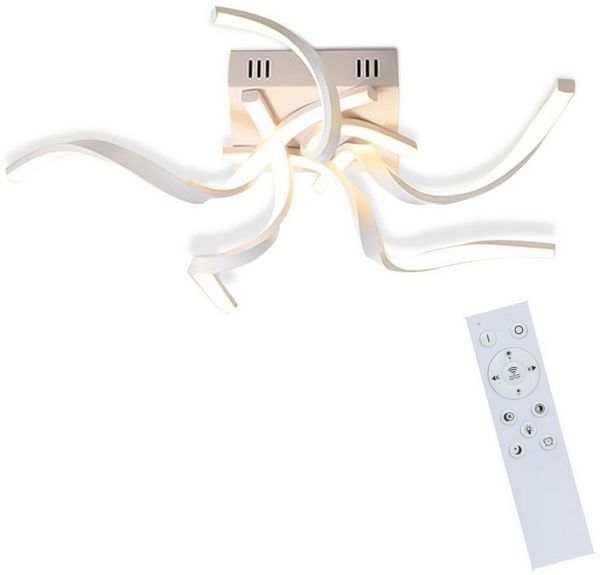 Nettlife LED Deckenleuchte 48W 65CM Wellenförmig Modern Design Deckenleuchte, LED fest integriert, Kaltweiß, Neutralweiß, Warmweiß