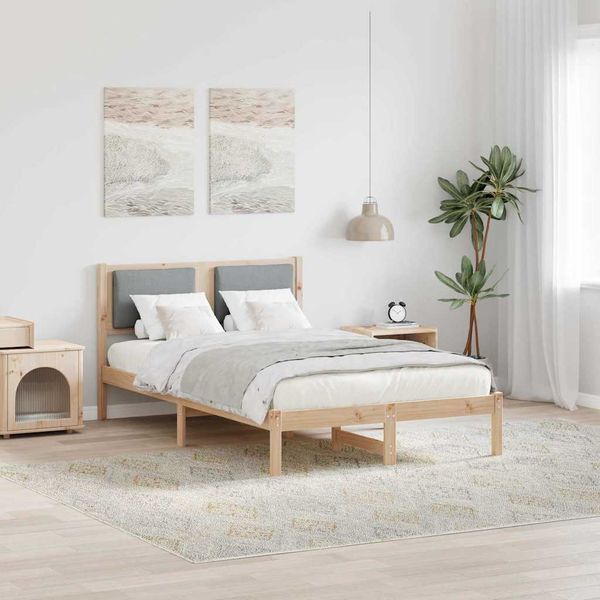 vidaXL Bettrahmen Hellgrau 120 x 200 cm Massives Kiefernholz 878119