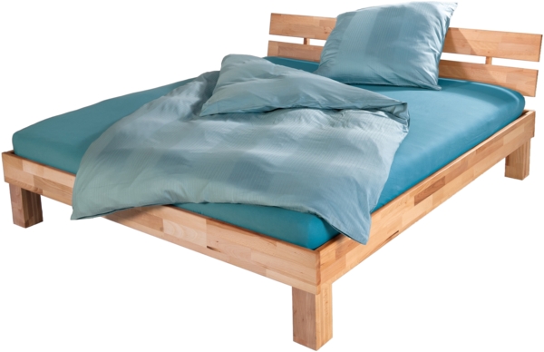 Bubema Juliane Massivholzbett Kernbuche mit Kopfteil, Farbton natur, geölt : 90x220 cm