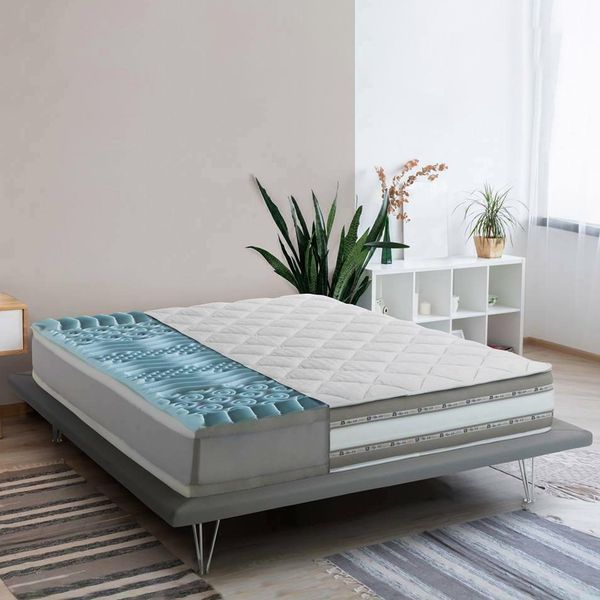Talamo Italia - Teodora-Doppelmatratze, Memory Foam- und Gel-Matratze mit 9 differenzierten Zonen, 100 % Made in Italy, milbenhemmend und hypoallergen, 160 x 190 x 27 cm