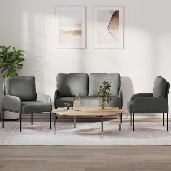 vidaXL Sofagarnituren 3 pcs Dunkelgrau 115 x 56 x 80 cm Sperrholz 3406209