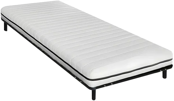 Vente-unique - NASUS Mattress and bed base set MetallStoff Schwarz - B 90 cm88 cm3,8 cm x H 10 cm5 cm25 cm x L 190 cm188 cm3,8 cm