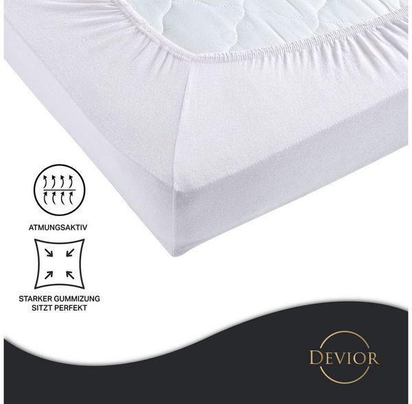 Devior Spannbettlaken Heavy aus 100% Baumwolle mit 160 g/m² - Blickdicht mit Einlaufschutz, Jersey, Gummizug: Rundumgummizug, Laken bis 22cm Matratzenhöhe - Spannbettlaken 90 x 200 cm Blickdicht