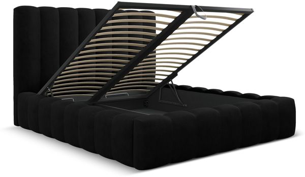 Micadoni Bett Kelp Strukturierter Stoff Moly Schwarz 160x200 Bild 4