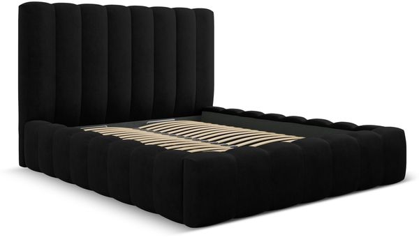 Micadoni Bett Kelp Strukturierter Stoff Moly Schwarz 160x200 Bild 2