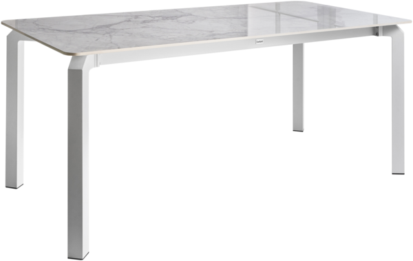 Gartentisch FELETTO 180 cm 90 cm Stein Weißer Marmor