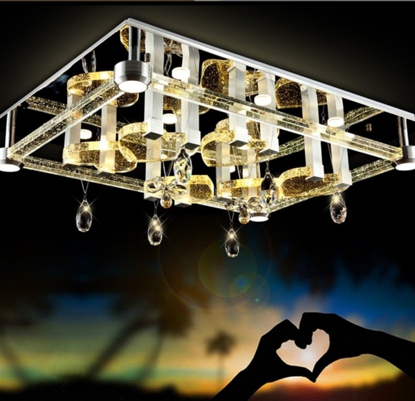 Euroton LED Deckenleuchte LED Kristalleuchten klare schöne Deckenleuchten mit Fernbedienung, LED fest integriert, Einstellbar, Sehr hochwertig und Schick Bild 2