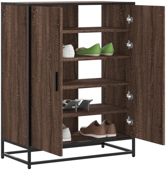 vidaXL Schuhschrank Eichen-Optik 75x38x97,5 cm Holzwerkstoff Metall 3300869