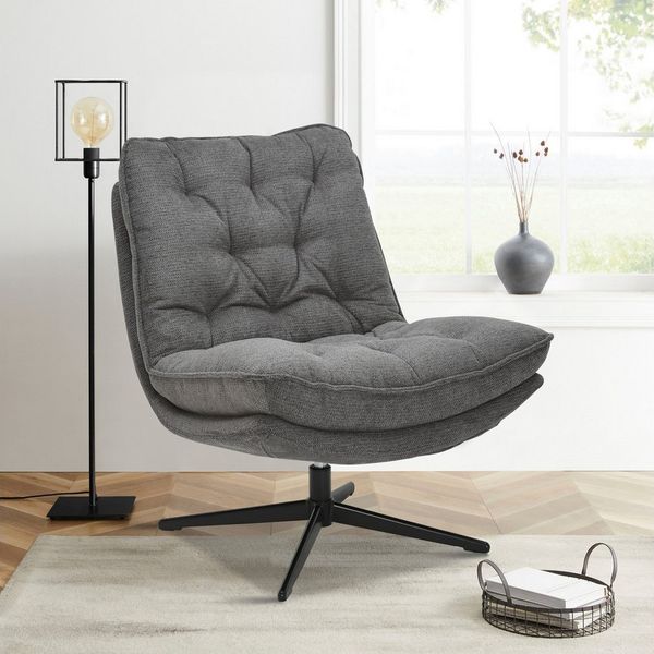 OTTO home Sessel LENII, Loungesessel im soften Webstoff, 360° Grad drehbar, Relax- und TV-Sessel