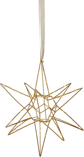 LED-Deko "Lizzy", Stern, Metall, gold, Ø 47 cm