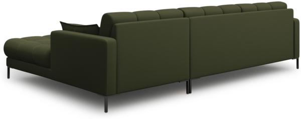 Micadoni Ecksofa Mamaia 5-Sitzer Rechts Strukturierter Stoff Neve Grün schwarze Beine Bild 4