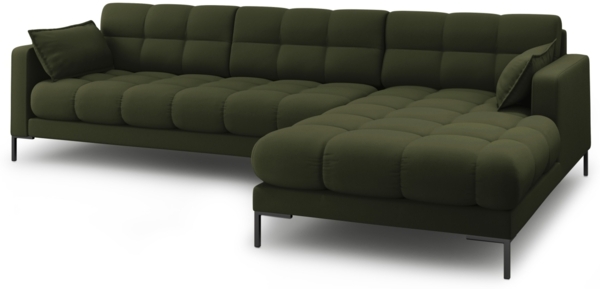 Micadoni Ecksofa Mamaia 5-Sitzer Rechts Strukturierter Stoff Neve Grün schwarze Beine Bild 3