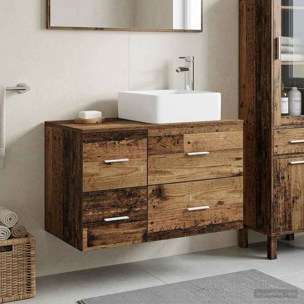 vidaXL Badezimmermöbel-Set 2 pcs Altholz Holzwerkstoff 3403966