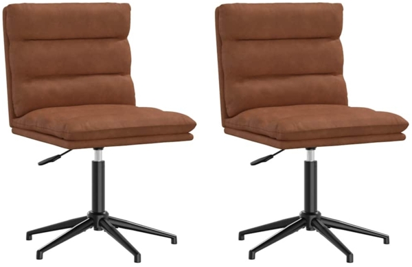 vidaXL Esszimmerstühle 2 Stk. Braun Kunstleder 3315406