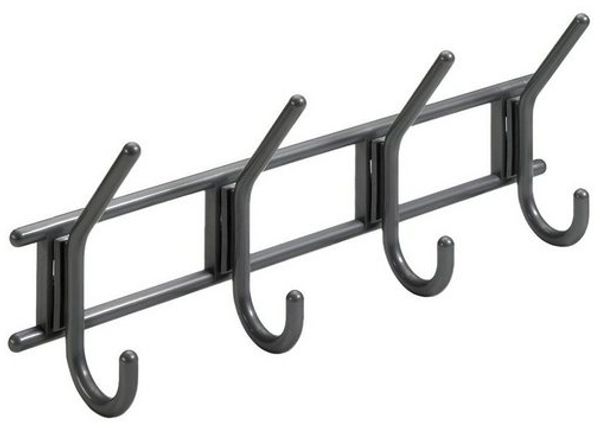 Hettich Garderobenhaken 4 Haken 37,0 x 15,0 x 7,0 cm anthrazit