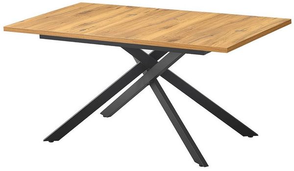 B&D home Esstisch LARS, Metallgestell schwarz oder weiß, ausziehbar 120-160cm, 4-6 Personen