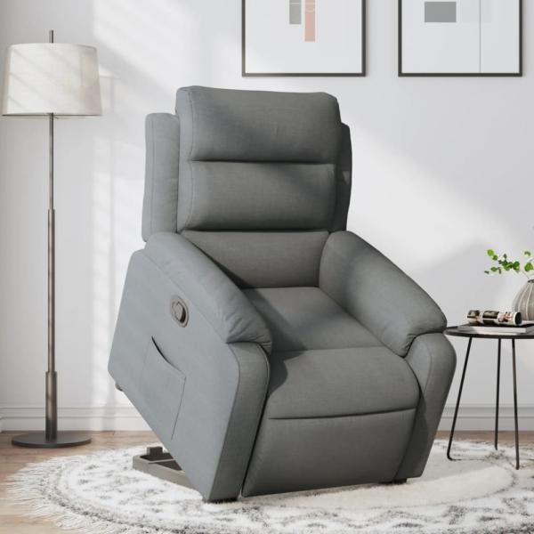 vidaXL Relaxsessel mit Aufstehhilfe Dunkelgrau Stoff 3204981