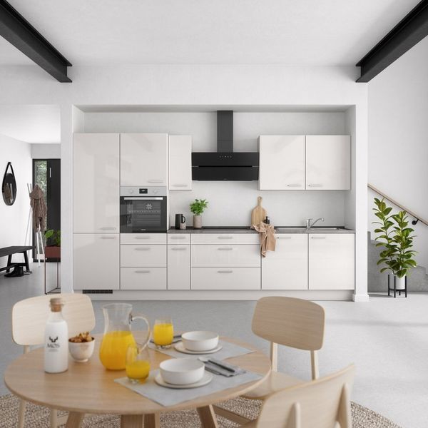 nobilia® Küchenzeile "Flash II" mit Hochglanz Fronten, vormontiert, Ausrichtung wählbar, Breite 360 cm, wahlw. mit E-Geräten