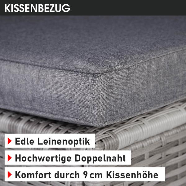 BRAST Gartenmöbel Lounge Sofa Couch Set Joy Grau Poly-Rattan für 5 Personen Bild 10