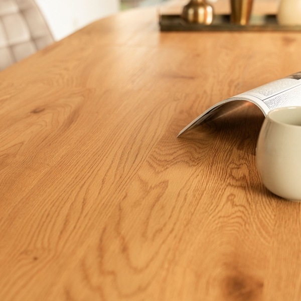 HOME DELUXE Essgruppe Rund Ausziehbar AVENTURA inkl. Sternfuß - 120-160 x 120 cm Light Oak 6 Stühle Bild 4