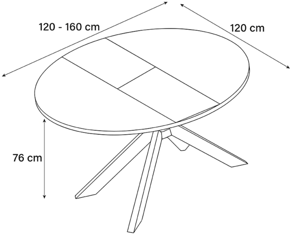 HOME DELUXE Essgruppe Rund Ausziehbar AVENTURA inkl. Sternfuß - 120-160 x 120 cm Light Oak 6 Stühle Bild 7