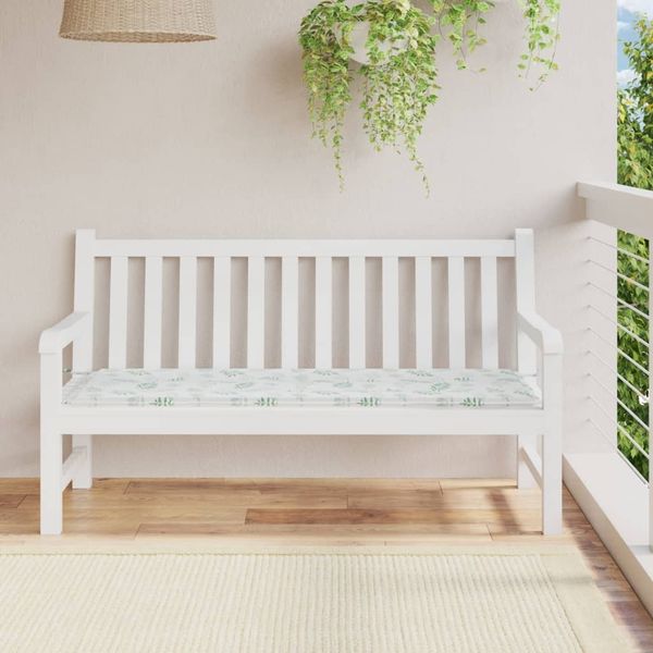 vidaXL Gartenbank-Auflage Blattmuster 150x50x3 cm Oxford-Gewebe 361160