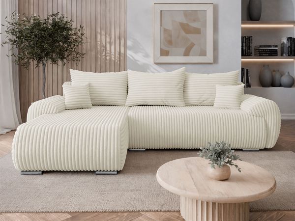 Ecksofa Usabir L Cord (Farbe: Ambience 02, Seite: Links)