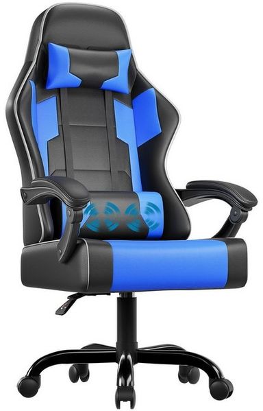 HOMALL Gaming-Stuhl LED Massage Bürostuhl mit Fußstütze,Kopfstütze Gaming Chair (Gaming Sessel,Federsitzkissen mit Fußstütze,360° drehbar) Bild 4