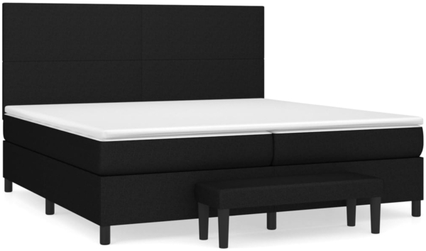 vidaXL Boxspringbett mit Matratze Stoff Schwarz 200x200 cm