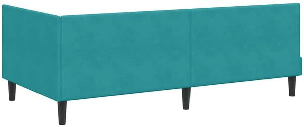 vidaXL Eckbettgestell mit Matratze mit Kopfteil 2 pcs Türkis Samt 3393906 Bild 9