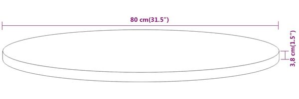 vidaXL Tischplatte Ø80x3,8 cm Rund Massivholz Akazie 370055 Bild 8